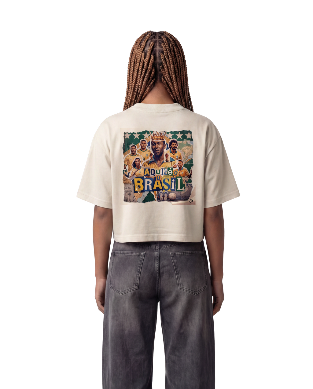 Cropped Colagem Ídolos - Off White