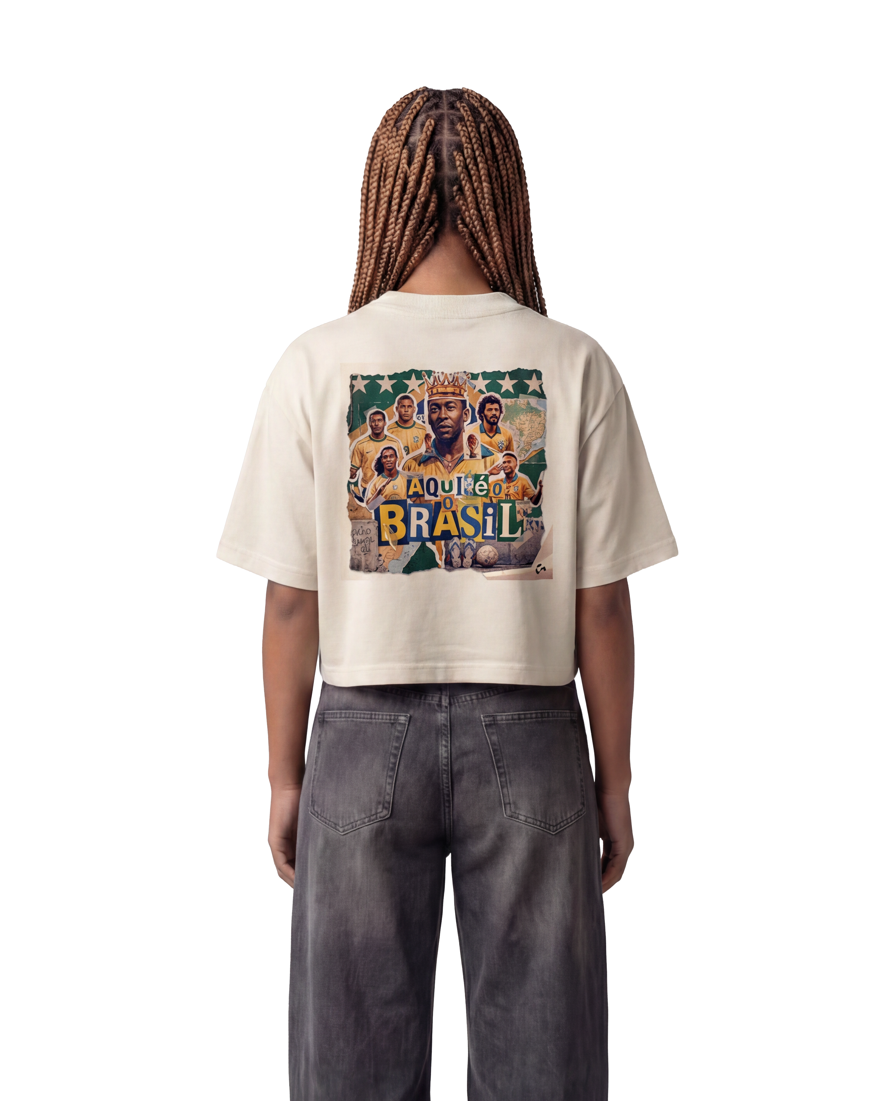 Cropped Colagem Ídolos - Off White