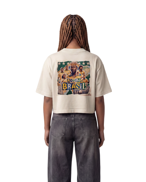 Cropped Colagem Ídolos - Off White