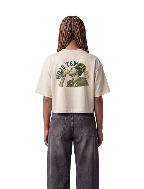 Cropped Hoje Tem Jogo - Off White