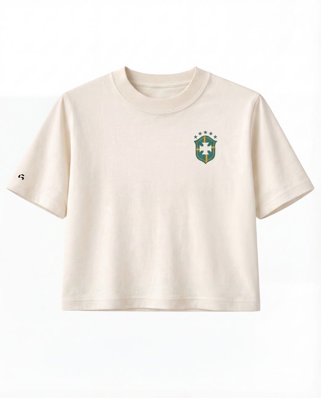 Cropped Aqui é o Brasil - Off White