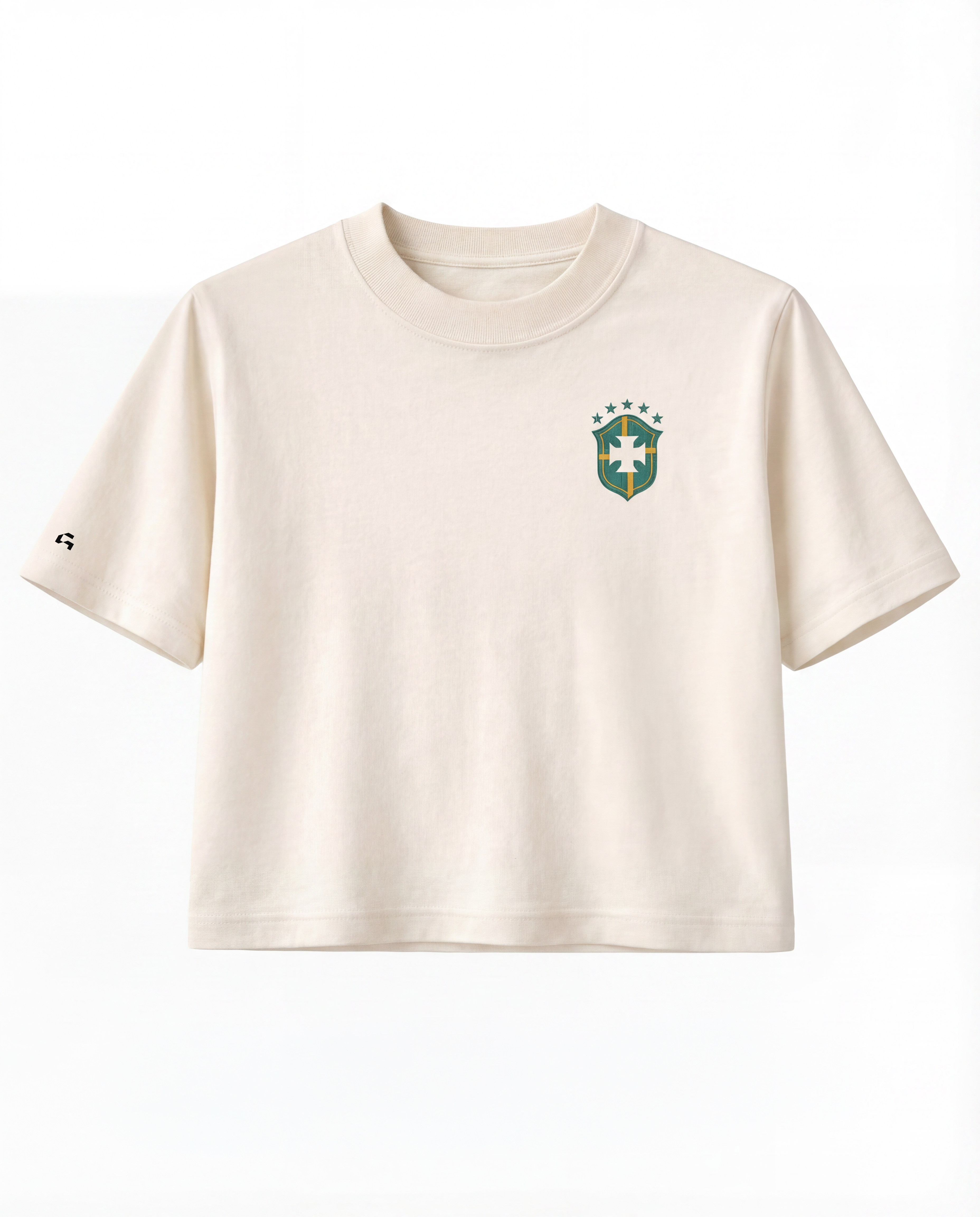 Cropped Aqui é o Brasil - Off White